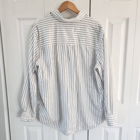 Chaps White Striped Button Up Cotton Shirt - Picture 2 of 10